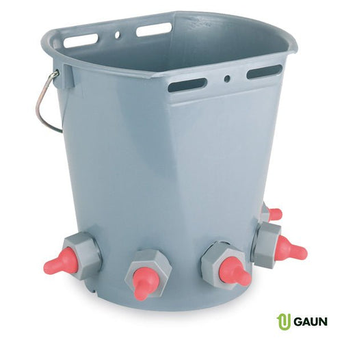 Lamb Nursing Bucket, 8 Quart – 5 Nipples, Multi-Feeder for Lambs & Kids