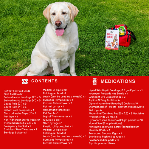PetVet Medic® Large Pet First Aid Kit – 120+ Piece Dog & Cat Emergency Kit with Veterinarian-Curated Supplies & First Aid Guide