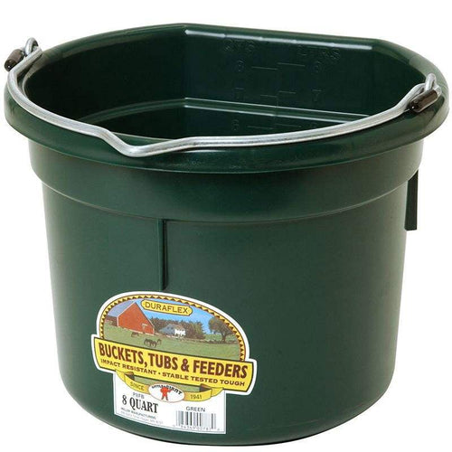 Little Giant Flat-Back Plastic Buckets – Impact-Resistant, Easy to Hang, 8 qt & 20 qt