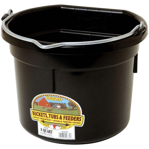 Little Giant Flat-Back Plastic Buckets – Impact-Resistant, Easy to Hang, 8 qt & 20 qt
