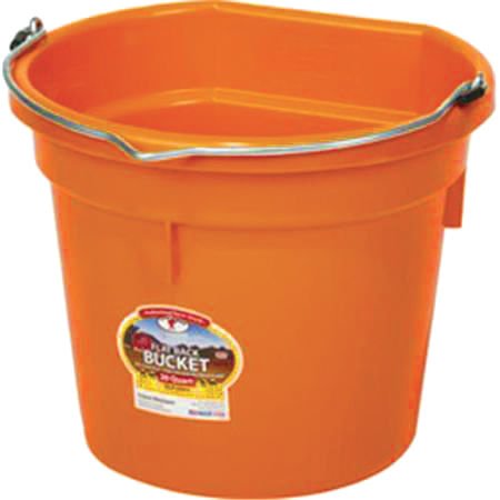 Little Giant Flat-Back Plastic Buckets – Impact-Resistant, Easy to Hang, 8 qt & 20 qt