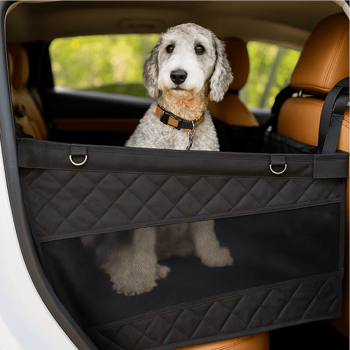 Katziela Dog Back Seat Cover Waterproof Quilted 600D Oxford Fabric, Heavy-Duty Non-Slip Bench Protector for Cars, SUVS & TRUCKS – SINGLE Size, Leaves Space for Passengers.