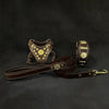 Maximus Brown&Gold Small dog SET - Harness - collar - lead
