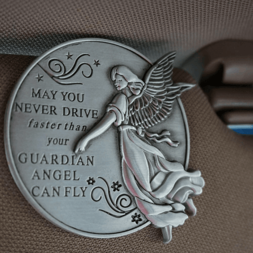 Guardian Angel Car Visor Clip - Metal Auto Accessory Gift for New Drivers