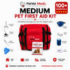 PetVet Medic® Medium Pet First Aid Kit – 100+ Piece Dog & Cat Emergency Kit with Veterinarian-Curated Supplies & Mini First Aid Guide