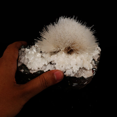 Mesolite on Heulandite Free Standing Natural Mineral Specimen # B 6051