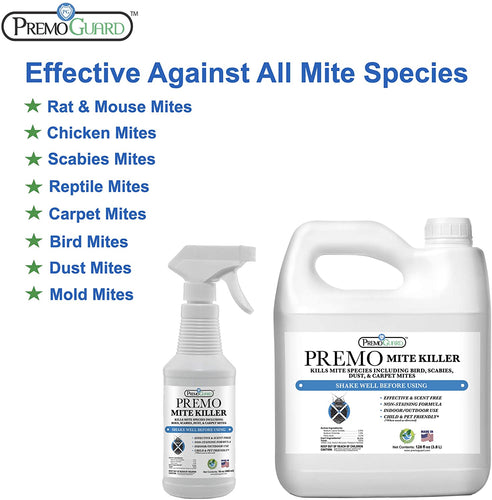 Mite Killer Spray 128 oz | Natural & Non-Toxic | Premo Guard