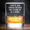 Look At You Landing My Mom And Getting Me As A Bonus | Personalized Funny Whiskey Glass For Stepdad | Father’s Day Gift for Bonus Dad, Best Stepfather 682237
