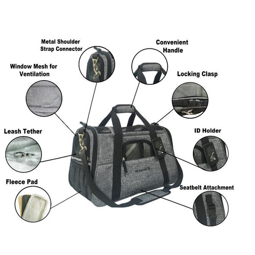 Mr. Peanut's Copper Series Airline Compliant Pet Carrier, Tall Profile Soft Sided Luxury Travel Tote