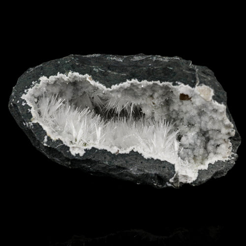 Natrolite Sprays Inside Chalcedony Geode Natural Mineral Specimen # B 5679