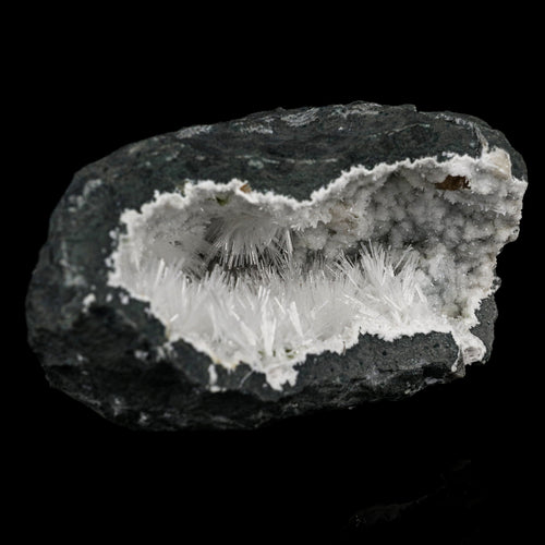Natrolite Sprays Inside Chalcedony Geode Natural Mineral Specimen # B 5679