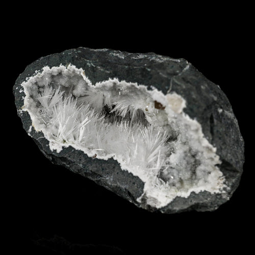 Natrolite Sprays Inside Chalcedony Geode Natural Mineral Specimen # B 5679