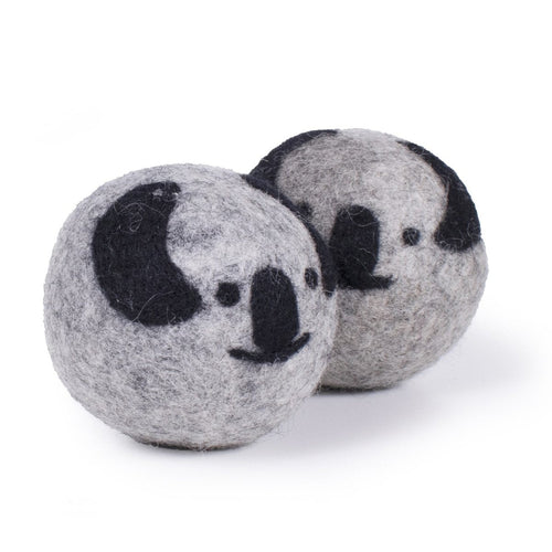 Natural Wool Ball with Koala Face Dog Toy