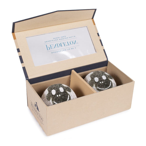 Natural Wool Ball with Sheep Face Dog Toy