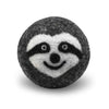 Natural Wool Ball with Sloth Face Dog Toy
