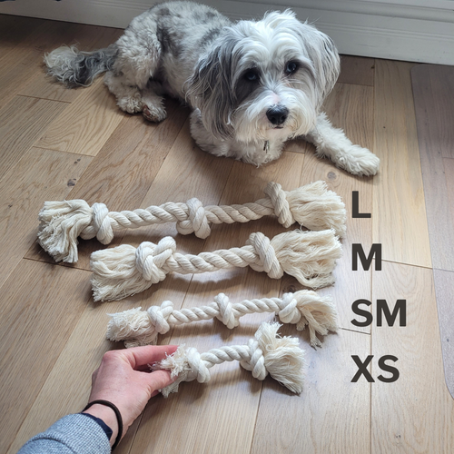 Boba & Vespa 100% Organic Cotton Rope Dog Toy - 5 Sizes