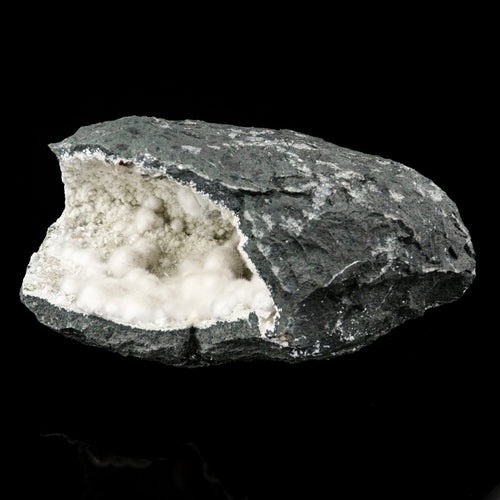 Okenite Big Puffballs Inside Chalcedony Geode Natural Mineral Specimen # B 5698
