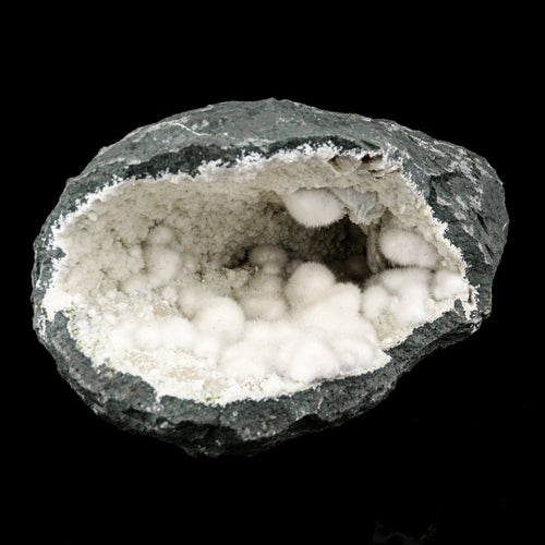 Okenite Big Puffballs Inside Chalcedony Geode Natural Mineral Specimen # B 5698