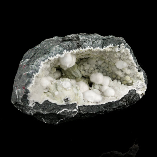 Okenite Big Puffballs Inside Chalcedony Geode Natural Mineral Specimen # B 5701
