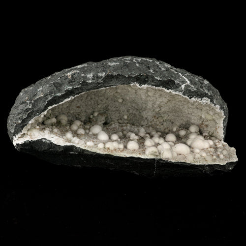 Okenite Big Puffballs Inside Chalcedony Geode Natural Mineral Specimen # B 5859