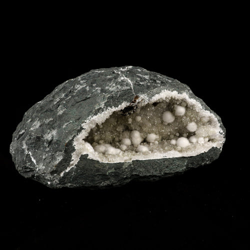 Okenite Big Puffballs Inside Chalcedony Geode Natural Mineral Specimen # B 5863