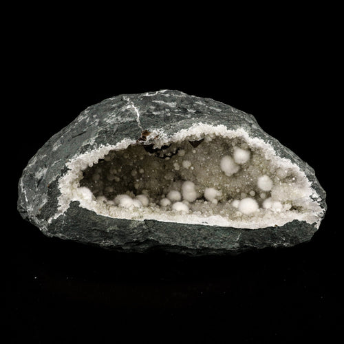 Okenite Big Puffballs Inside Chalcedony Geode Natural Mineral Specimen # B 5863