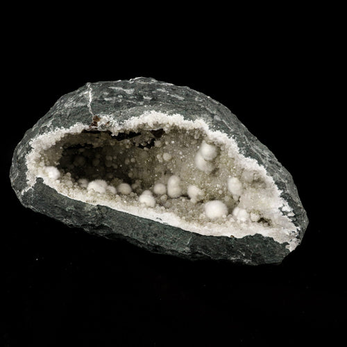Okenite Big Puffballs Inside Chalcedony Geode Natural Mineral Specimen # B 5863