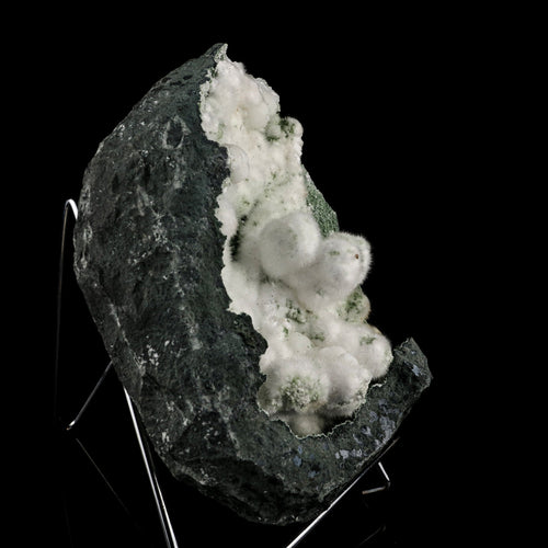 Okenite Big Puffballs Inside Chalcedony Geode Natural Mineral Specimen # B 6169