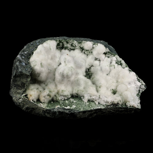 Okenite Big Puffballs Inside Chalcedony Geode Natural Mineral Specimen # B 6169
