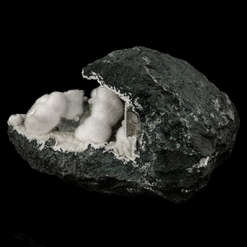 Okenite Big Puffballs Inside Geode Natural Mineral Specimen # B 6173