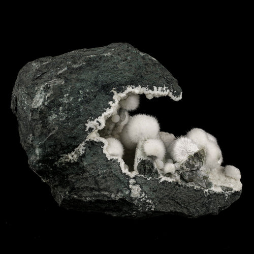 Okenite Big Puffballs Inside Geode Natural Mineral Specimen # B 6173