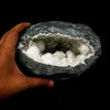 Okenite Big Puffballs Inside with Gyrolite inside Geode Natural Mineral Specimen # B 5872