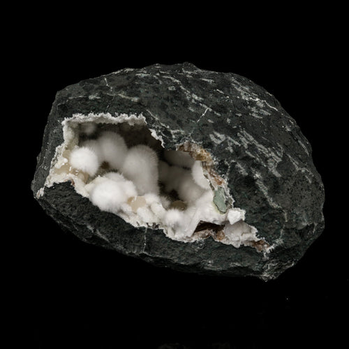 Okenite Big Puffballs Inside Geode Natural Mineral Specimen # B 6177