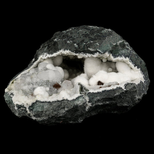 Okenite Big Puffballs with calcite Geode Natural Mineral Specimen # B 6195