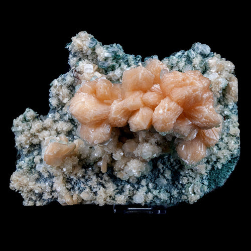 One time find of bright orange crystals with Unusual growth of Green Marshy Apophyllite  - #C6