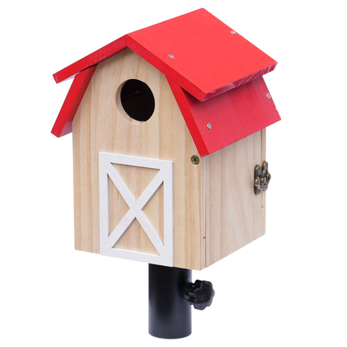 Outdoor Bluebird House with Baby Steps – Durable Pine, T-Post Mountable Adaptor Included