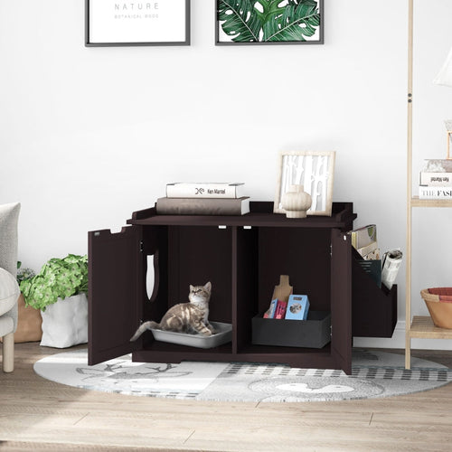 Cat Litter Box Nightstand End Table Enclosure