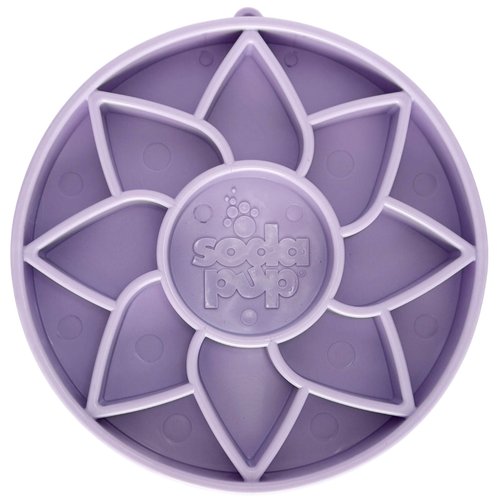 Sunflower Softie eTray Slow Feeder Dog Bowl | Soft Shallow Lick Mat | Yellow & Purple | USA Made