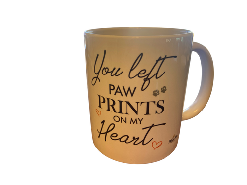 You Left Paw Prints on My Heart Personalized Pet Memorial Mug