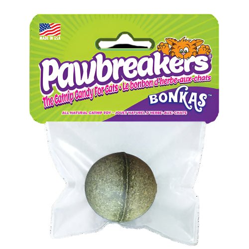 Pawbreakers Bonkas Catnip Candy Ball Cat Toy - Edible Catnip Treat & Toy