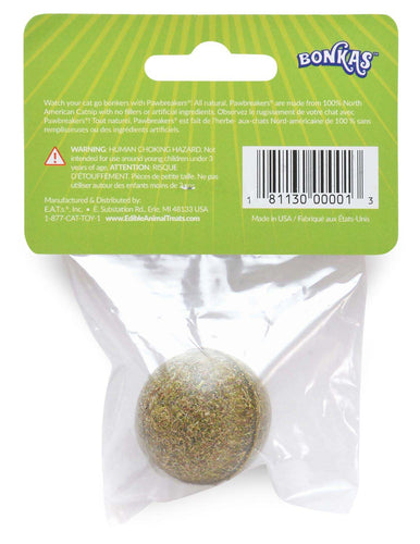 Pawbreakers Bonkas Catnip Candy Ball Cat Toy - Edible Catnip Treat & Toy