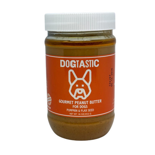 Dogtastic Gourmet Peanut Butter for Dogs - Pumpkin & Flax Seed Flavor - 50% off