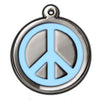 Sky Blue Peace Sign Dog ID Tag - With Engraving