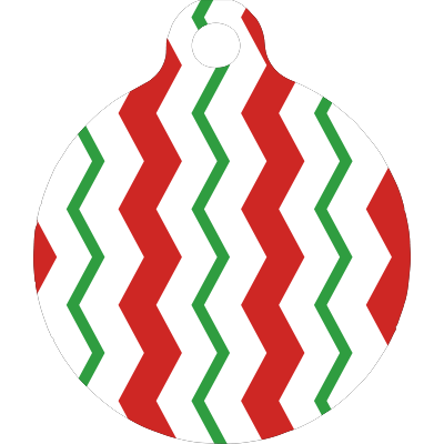 Peppermint Stick Chevron Stripes HD Dog ID Tag