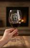 Wine Glass  - Weimaraner Stemmed
