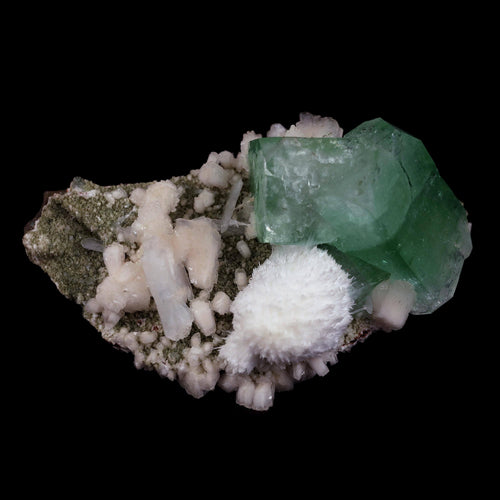 Pesudo Green Apophyllite with Mordenite Stilbite Natural Mineral Specimen  # B 4603