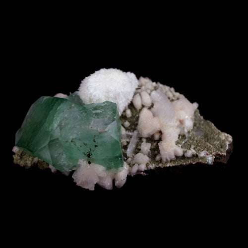 Pesudo Green Apophyllite with Mordenite Stilbite Natural Mineral Specimen  # B 4603