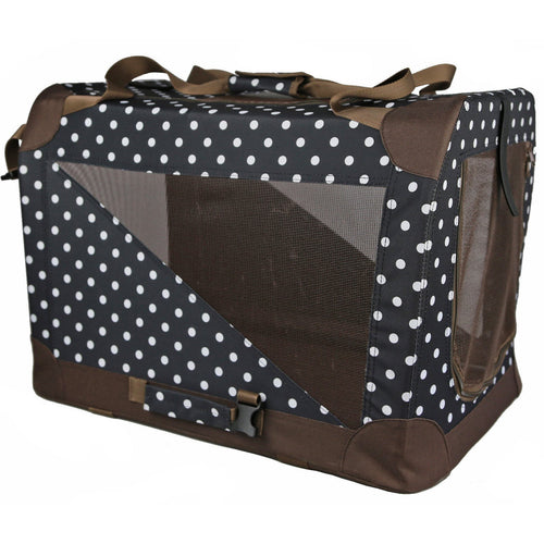 Pet Life ® '360° Vista View' Zippered Soft Folding Collapsible Durable Metal Framed Pet Dog Crate House Carrier