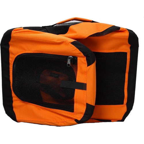 Pet Life ® '360° Vista View' Zippered Soft Folding Collapsible Durable Metal Framed Pet Dog Crate House Carrier