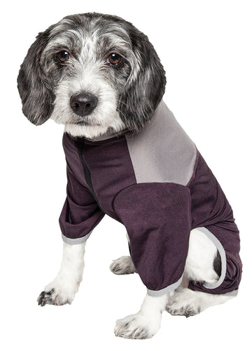 Pet Life ®  Active 'Embarker' 4-Way Stretch Fitness Yoga Full Body Dog Tracksuit